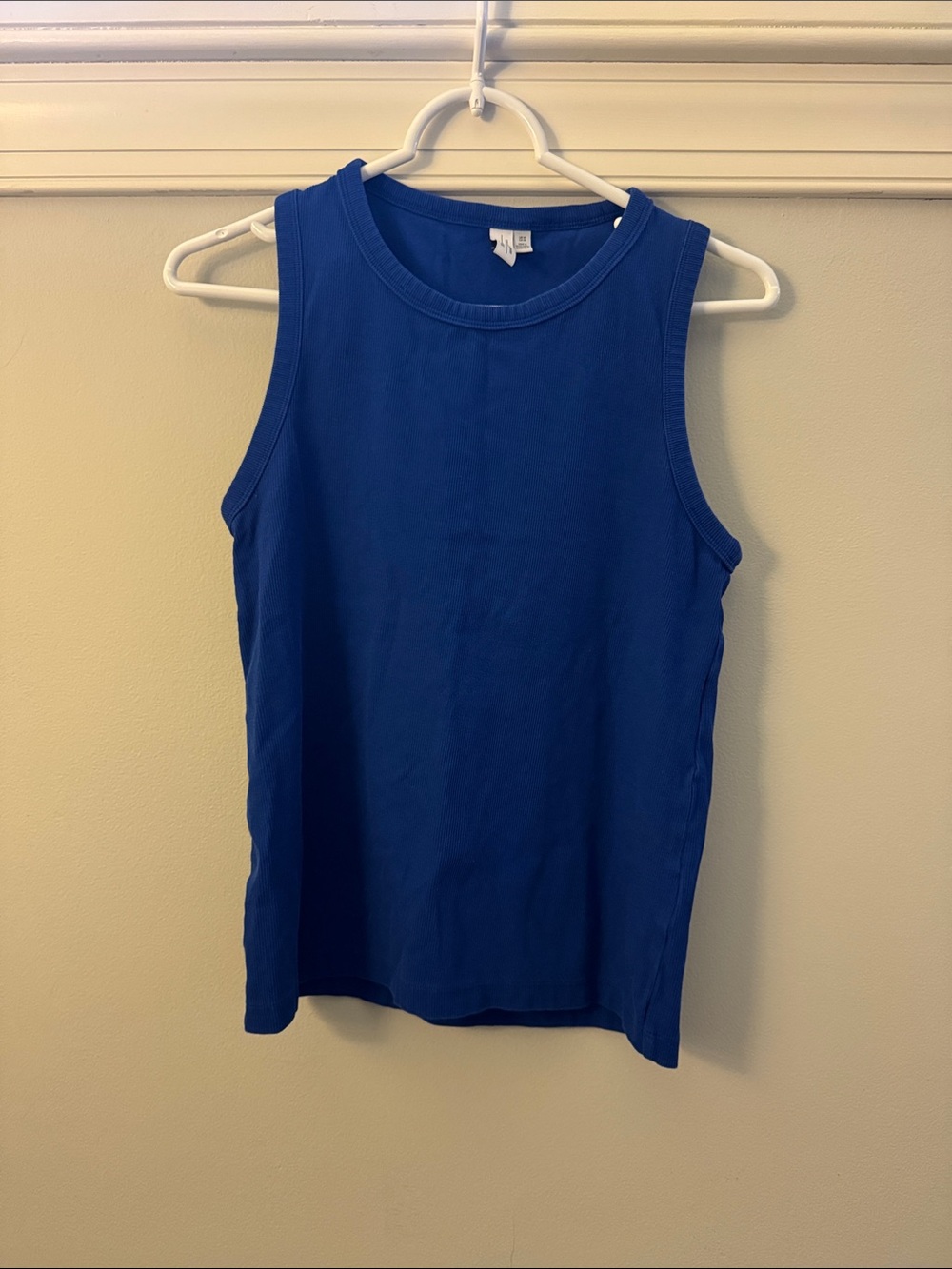 & Other Stories Royal Blue Ribbed Crewneck Tank